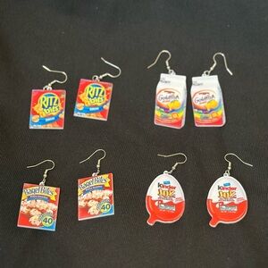 Fun Snack-Themed Earrings Set